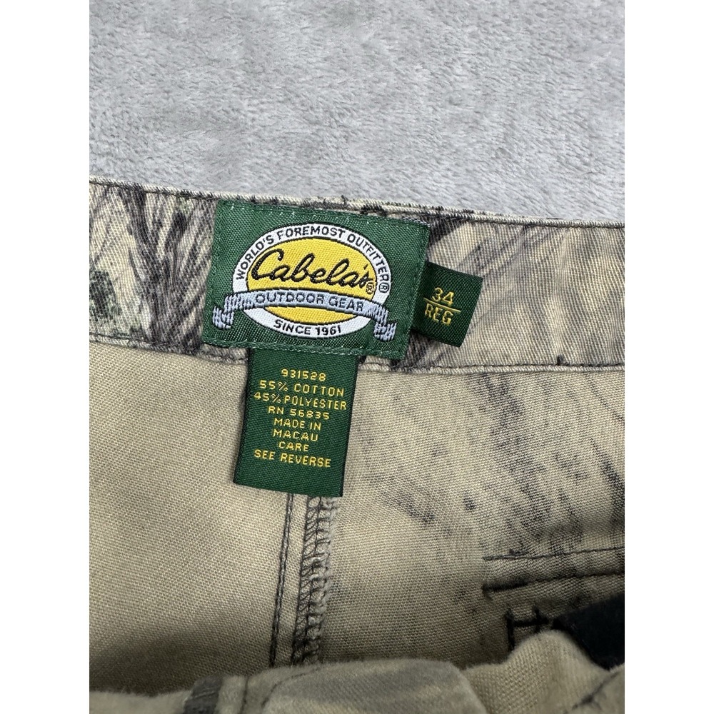 Cabelas Camo Cargo Pants Mens 34 Seclusion Open Country Hunting 90s Y2K Vintage - Picture 4 of 11